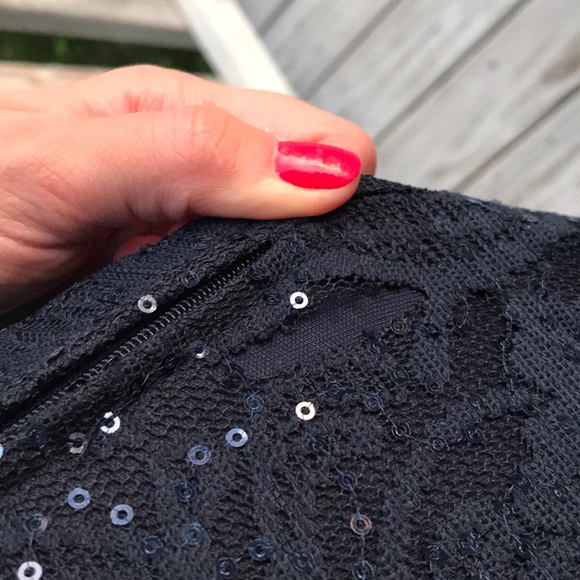 Blue sequin mesh lace prom dress - Picture 3 of 3